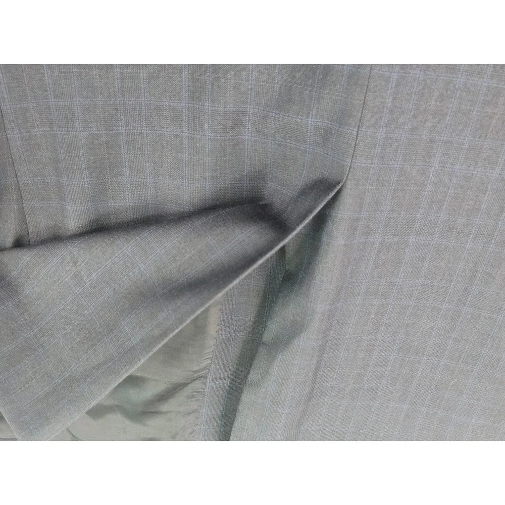 Jos A Bank 44L Blue Plaid 100% Wool Signature Mens Blazer Suit Jacket Sport Coat